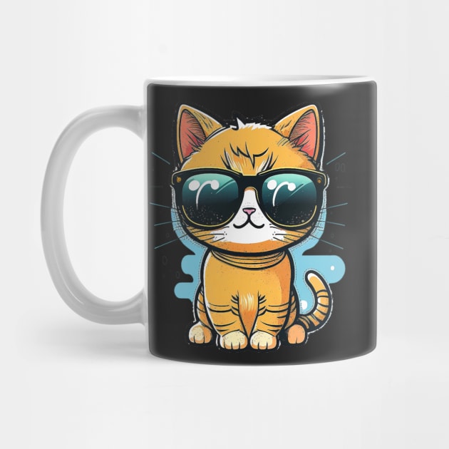 Cute Cat wearing sunglasses by ramith-concept